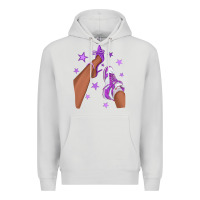 Dove Grey Purple Afro Girl Sneakers and Heels Premium Hoodie - texasbilliewilder