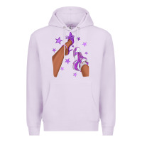 Lilac Purple Afro Girl Sneakers and Heels Premium Hoodie - texasbilliewilder