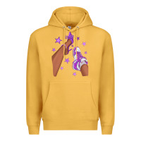 Mustard Purple Afro Girl Sneakers and Heels Premium Hoodie - texasbilliewilder
