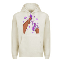 Oatmeal Heather Purple Afro Girl Sneakers and Heels Premium Hoodie - texasbilliewilder