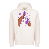 Pale Pink Purple Afro Girl Sneakers and Heels Premium Hoodie - texasbilliewilder