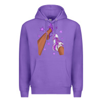 Purple Purple Afro Girl Sneakers and Heels Premium Hoodie - texasbilliewilder