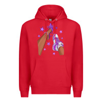 Red Purple Afro Girl Sneakers and Heels Premium Hoodie - texasbilliewilder
