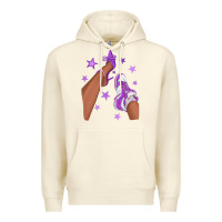 Sandshell Purple Afro Girl Sneakers and Heels Premium Hoodie - texasbilliewilder