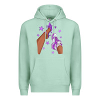 Seafoam Purple Afro Girl Sneakers and Heels Premium Hoodie - texasbilliewilder