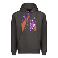 Smoke Purple Afro Girl Sneakers and Heels Premium Hoodie - texasbilliewilder
