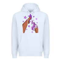 White Purple Afro Girl Sneakers and Heels Premium Hoodie - texasbilliewilder