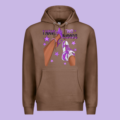 Premium Hoodie Purple I Have Two Moods Afro Girl Sneakers