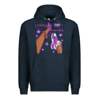Navy Purple I Have Two Moods Afro Girl Sneakers Premium Hoodie - texasbilliewilder