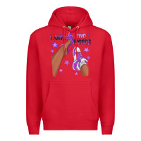 Red Purple I Have Two Moods Afro Girl Sneakers Premium Hoodie - texasbilliewilder