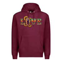 Burgundy Love Lady Of Guadalupe Premium Hoodie - RanaPortraitStore