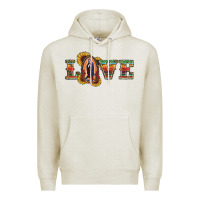 Oatmeal Heather Love Lady Of Guadalupe Premium Hoodie - RanaPortraitStore