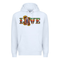 White Love Lady Of Guadalupe Premium Hoodie - RanaPortraitStore