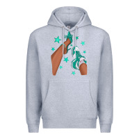 Heather Grey Teal Afro Girl Sneakers and Heels Premium Hoodie - texasbilliewilder
