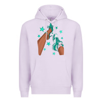 Teal Afro Girl Sneakers And Heels Premium Hoodie | Teevron