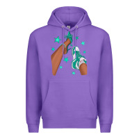 Purple Teal Afro Girl Sneakers and Heels Premium Hoodie - texasbilliewilder