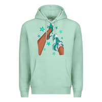 Seafoam Teal Afro Girl Sneakers and Heels Premium Hoodie - texasbilliewilder