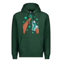 Sports Green Teal Afro Girl Sneakers and Heels Premium Hoodie - texasbilliewilder