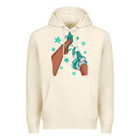 Tofu Teal Afro Girl Sneakers and Heels Premium Hoodie - texasbilliewilder
