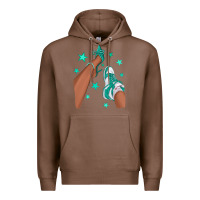Chestnut Teal Afro Girl Sneakers and Heels Premium Hoodie - texasbilliewilder