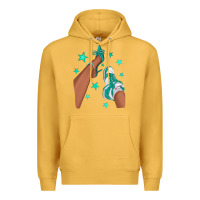 Mustard Teal Afro Girl Sneakers and Heels Premium Hoodie - texasbilliewilder