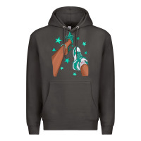 Smoke Teal Afro Girl Sneakers and Heels Premium Hoodie - texasbilliewilder