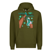 Army Green Teal I Have Two Moods Afro Girl Sneakers Premium Hoodie - texasbilliewilder