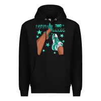 Black Teal I Have Two Moods Afro Girl Sneakers Premium Hoodie - texasbilliewilder