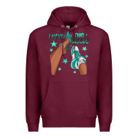Burgundy Teal I Have Two Moods Afro Girl Sneakers Premium Hoodie - texasbilliewilder
