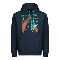 Navy Teal I Have Two Moods Afro Girl Sneakers Premium Hoodie - texasbilliewilder