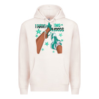 Pale Pink Teal I Have Two Moods Afro Girl Sneakers Premium Hoodie - texasbilliewilder
