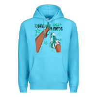 Ocean Blue Teal I Have Two Moods Afro Girl Sneakers Premium Hoodie - texasbilliewilder