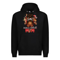 Black american football mom red and silver afro messy bu Premium Hoodie - texasbilliewilder