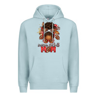 Blue Mist american football mom red and silver afro messy bu Premium Hoodie - texasbilliewilder