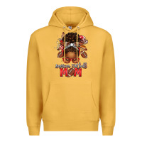 Mustard american football mom red and silver afro messy bu Premium Hoodie - texasbilliewilder