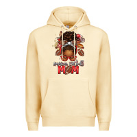 Pina Colada american football mom red and silver afro messy bu Premium Hoodie - texasbilliewilder