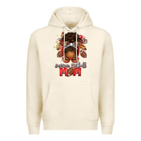 Tofu american football mom red and silver afro messy bu Premium Hoodie - texasbilliewilder