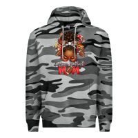 Slate Camo american football mom red and silver afro messy bu Premium Hoodie - texasbilliewilder