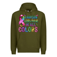 Army Green cancer survivor in all colors Premium Hoodie - texasbilliewilder