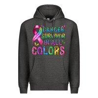 Charcoal Heather cancer survivor in all colors Premium Hoodie - texasbilliewilder