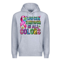 Heather Grey cancer survivor in all colors Premium Hoodie - texasbilliewilder