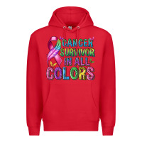 Red cancer survivor in all colors Premium Hoodie - texasbilliewilder