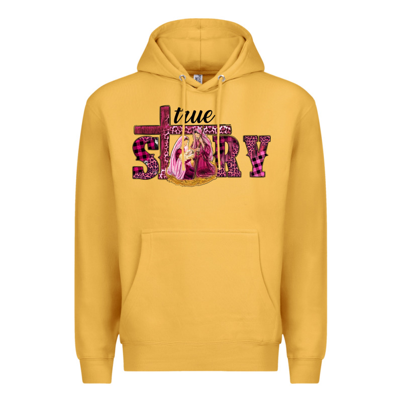 Pink Christmas True Story Holy Family Premium Hoodie by RanaPortraitStore | Teevron