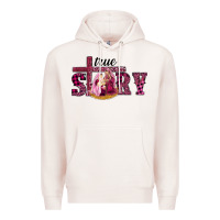 Pale Pink Pink Christmas true story holy family Premium Hoodie - RanaPortraitStore