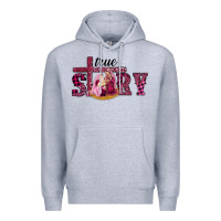 Heather Grey Pink Christmas true story holy family Premium Hoodie - RanaPortraitStore