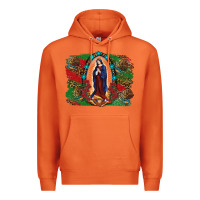 Carrot Mexican Flag Lady Of Guadalupe Distressed Backgrou Premium Hoodie - RanaPortraitStore