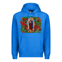 True Royal Mexican Flag Lady Of Guadalupe Distressed Backgrou Premium Hoodie - RanaPortraitStore
