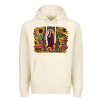 Tofu Sunflower Lady Of Guadalupe Distressed Background Premium Hoodie - RanaPortraitStore