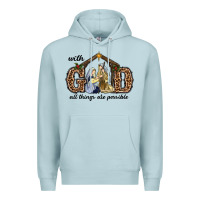 Blue Mist With God All Things Are Possible Premium Hoodie - RanaPortraitStore