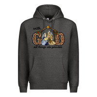 Charcoal Heather With God All Things Are Possible Premium Hoodie - RanaPortraitStore